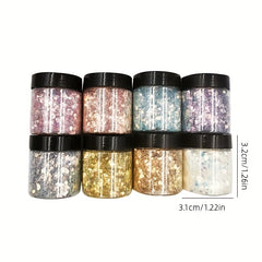 10g Bottle 8 Colorful Craft Glitter Powder for Tumblers, Slime, Nail Art