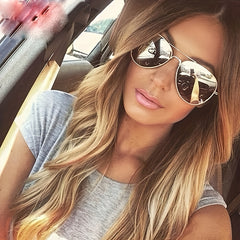 Top Bar Aviator Sunglasses Retro Mirror Lens UV400