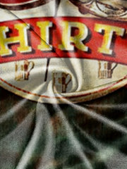 Beer Print Men's Long Sleeve Vintage T-shirt Stylish Tees