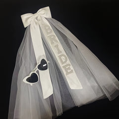 Bridal Veil and Bow Set - Wedding Party Bride Accessory
