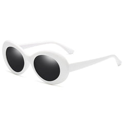 Oval Thick Frame Sunglasses UV Protection Sun Glasses