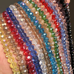 Colorful Crystal Beads Rondelle Wheel Glass Beads for Jewelry Making