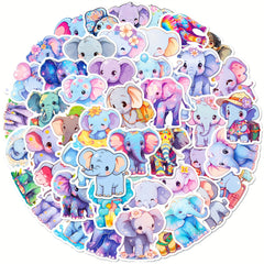 50pcs Elephant Stickers Waterproof Vinyl Decals for Water Bottle Car