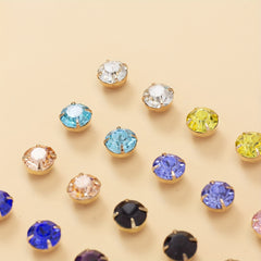 12 Pairs Colorful Rhinestone Stud Earrings Stainless Steel Jewelry