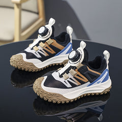 Boys' Basketball Shoes with Rotating Buckle - Non Slip Sneakers for Kids