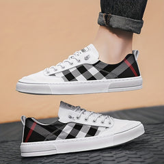 Plaid Skate Shoes Non Slip Sneakers Men's Footwear