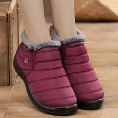 Women's Winter Snow Boots Warm Velvet Slip On Waterproof Shoes