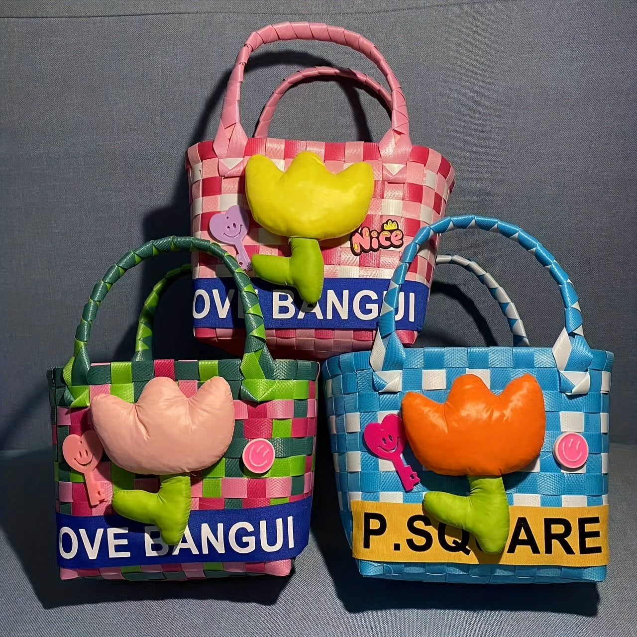 Mini Children's Woven Bags Birthday Party Gift Storage Handbags Play House Toys