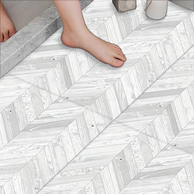 4pcs Retro Wood Grain Floor Wall Stickers Adhesive Non Slip Self Decorative