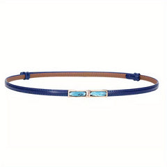 Crystal Decor Bright Belt Adjustable Thin Waist Belt For Women