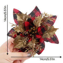 Christmas Decorations Golden Powder Lattice Christmas Flowers