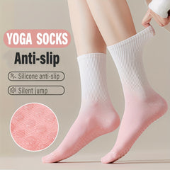 6 Pairs Non Slip Yoga Socks for Women Ombre Sweat Absorbent