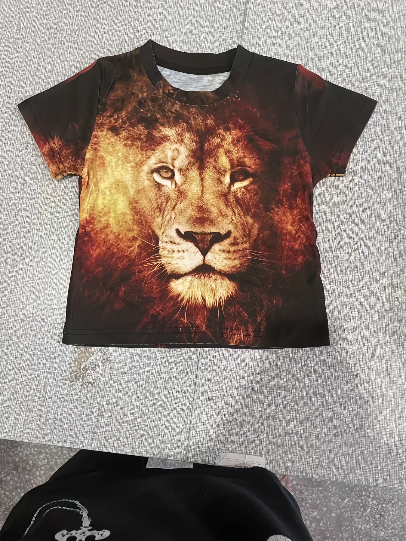 Boys Lion Graphic T Shirt 3D Print Active Short Sleeve Tee