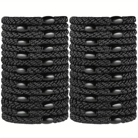 30pcs Solid Hair Ties Elastic Ponytail Holder for Thick Hair