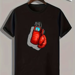 Boxing Gloves Print Men's Graphic T shirt Casual Comfy Tees For Summer