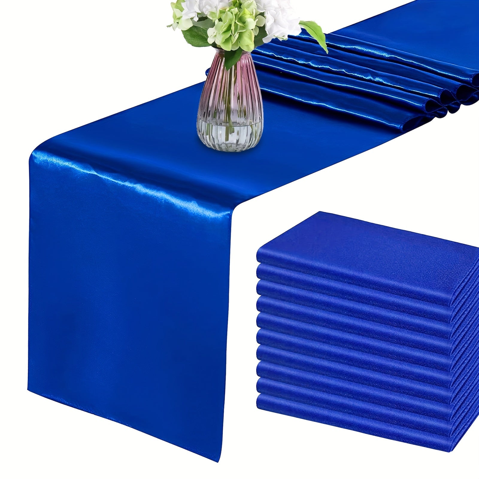 YFLZQ 10 Packs Satin Table Runner 30x274 cm Silk Smooth Fabric Wedding Parties