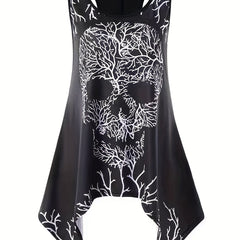 Skull Print Tank Top Sleeveless Crew Neck Casual Summer Women's Clothing