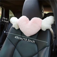 2pcs Cartoon Car Headrest & Back Pillow for Women