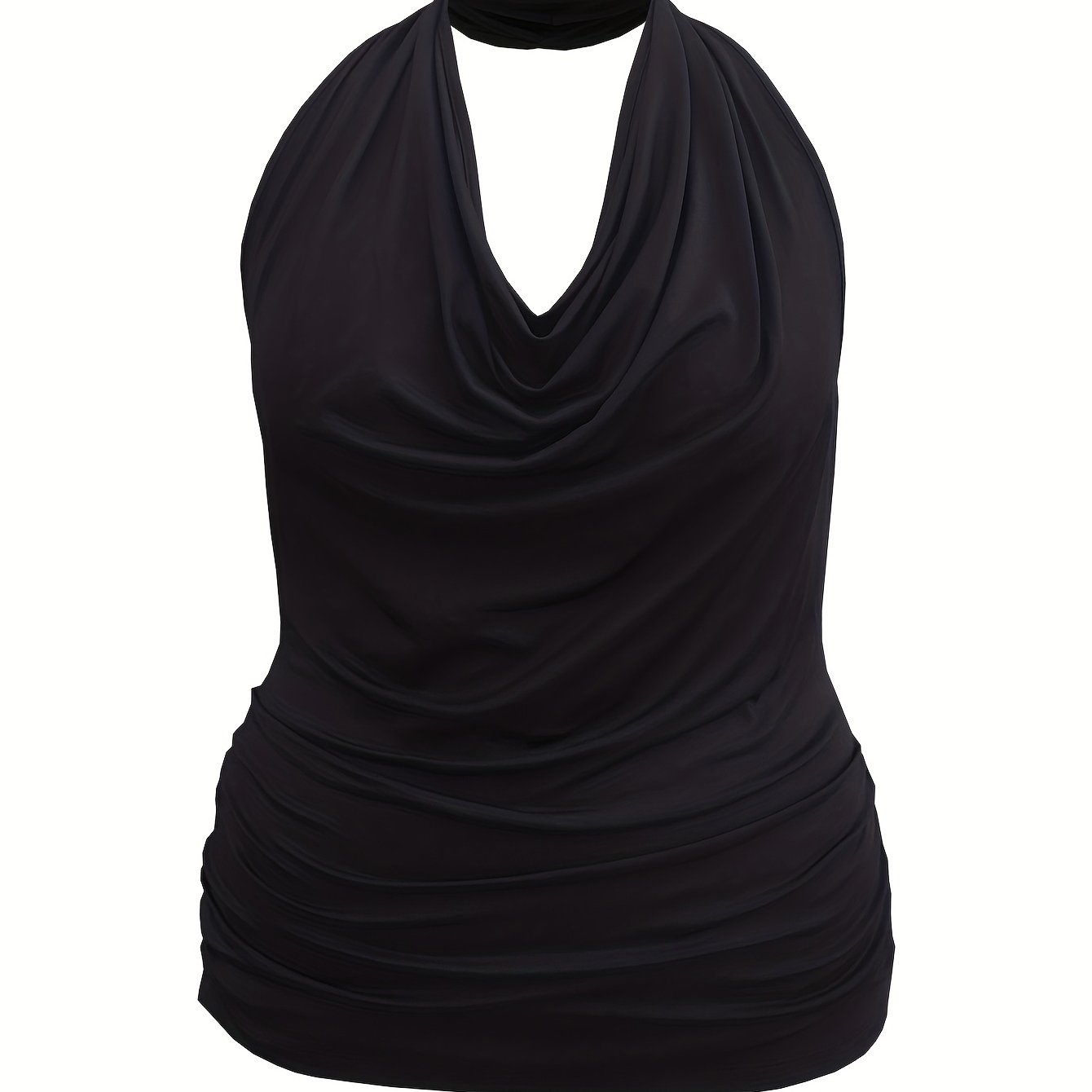 Cowl Halter Neck Plus Size Tank Top