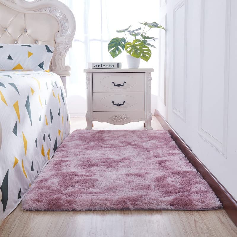 Tie Dye Plush Rug Soft Square Shaggy Rug 47in