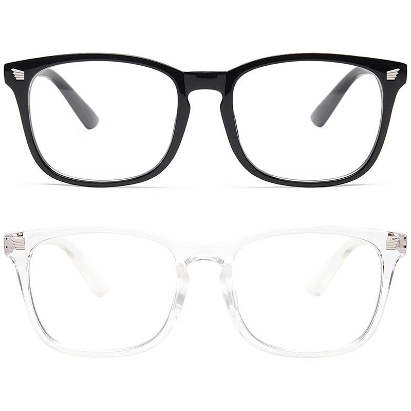 2pcs Round Light Blocking Glasses Spectacles Lens Unisex