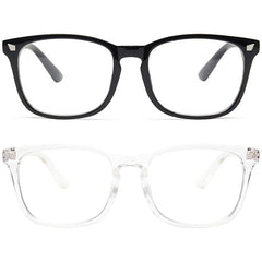 2pcs Round Light Blocking Glasses Spectacles Lens Unisex