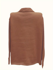 Casual Cardigan Women's Plus Solid Button Up Long Sleeve