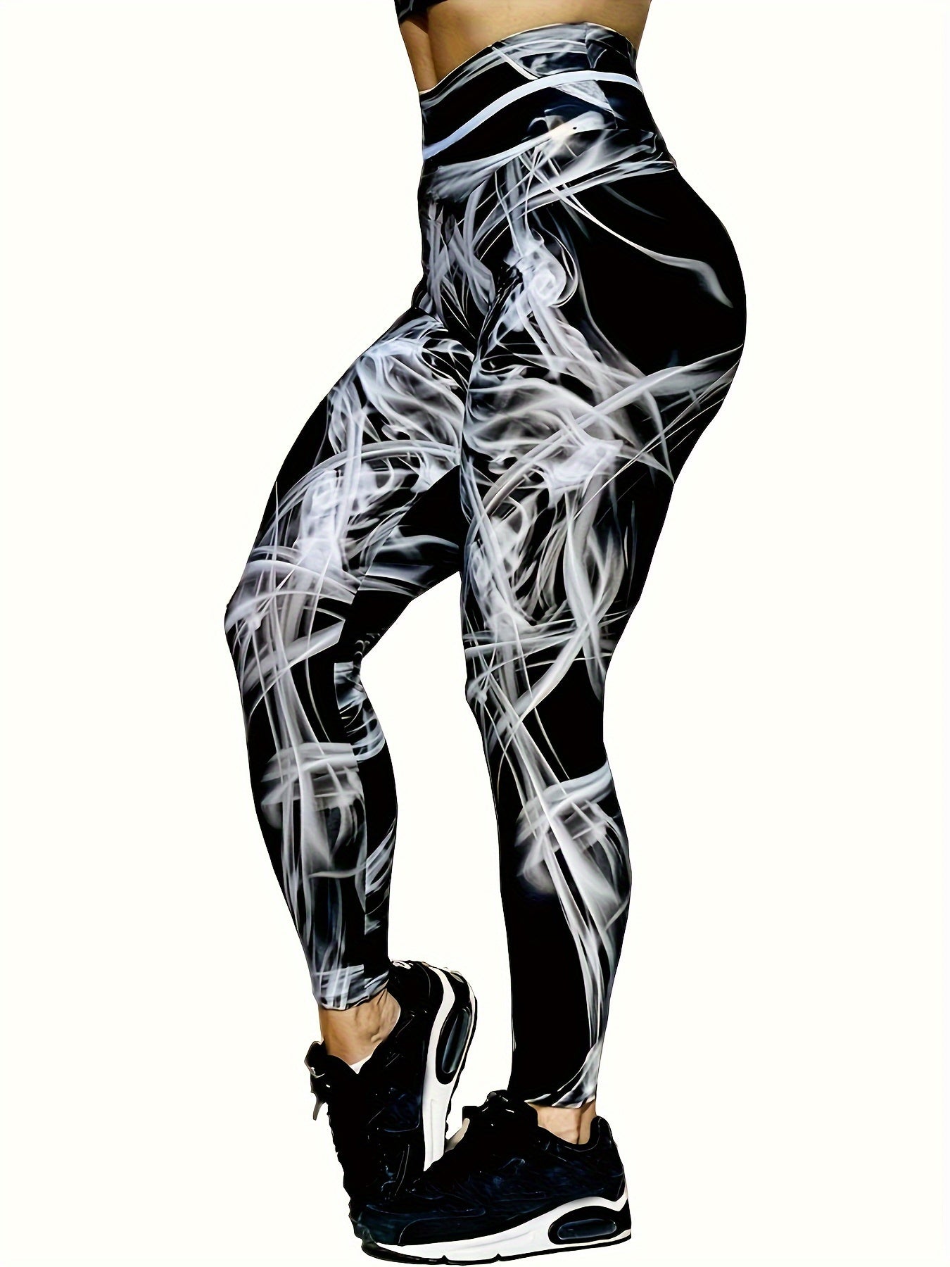 Abstract Printed Yoga Pants Slim Fit High Waist Leggings Women's Activewear