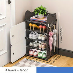 1pc Side Door Shoe Storage Rack Dust Proof Organizer