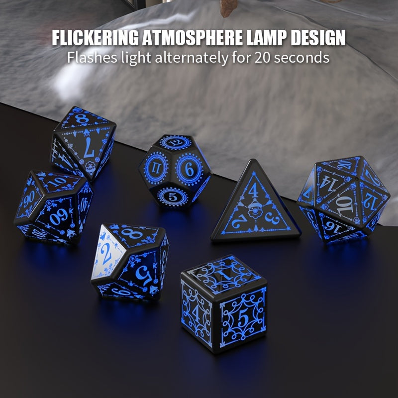 7pcs LED Dice Set USB Rechargeable Breathing Lights