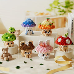 ABS Red Green Pink Mushroom Series Tabletop Ornament for Halloween Gift Giving
