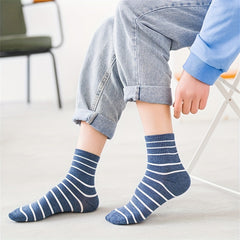 6 Pairs Striped Sports Socks Women's Mid Tube Stockings