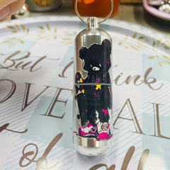 Bear Aluminum Keychain Pill Storage Box for Outdoor Camping Travel