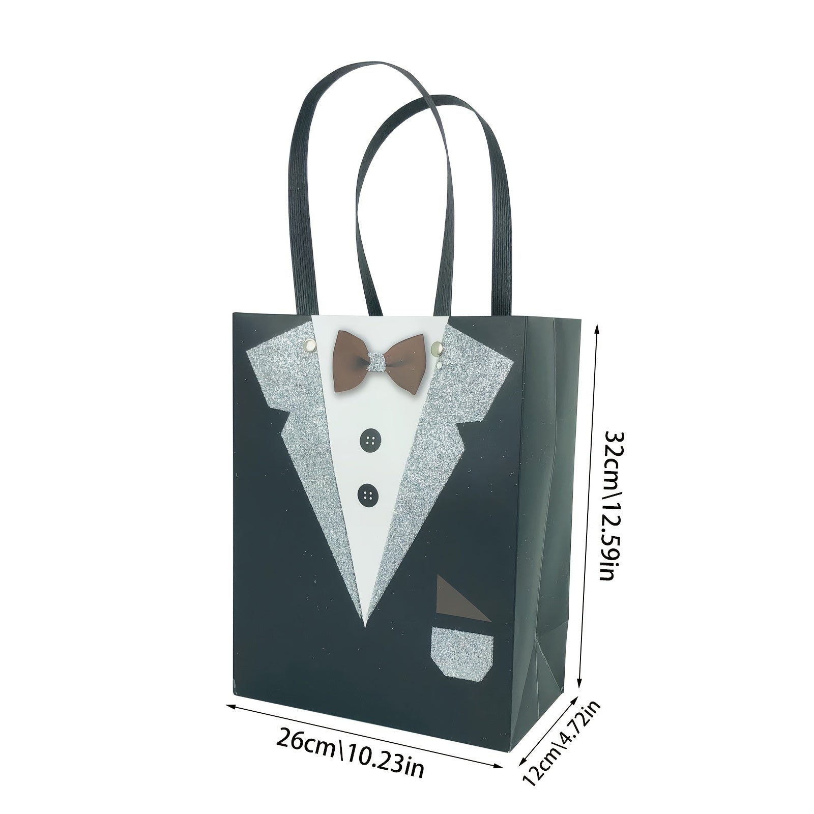 5pcs 3D Tuxedo Gift Bags for Groomsmen, Bachelor Party Favors