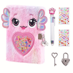 Girls' Diary with Lock and Key School Travel Notebook Gift Set