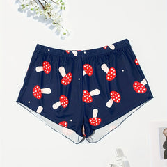 Women's Plus Mushroom Print Stretch Pajama Shorts