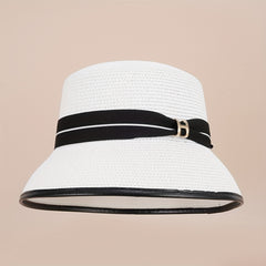 Flat Top Straw Hat Short Brim Hat Summer Hat Small Top Hat Sunshade Sun Hat