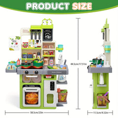 Kids Play Kitchen Set with Sound & Light - Cooking Stove and Sink