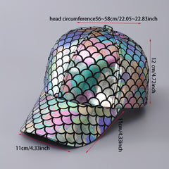 Men's Colorful Scale Checkered Baseball Cap
