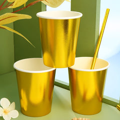 Golden Bronzing Party Disposable Paper Cups