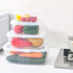 4pcs Fresh Keeping Box Household Classification Storage Salad Bowl
