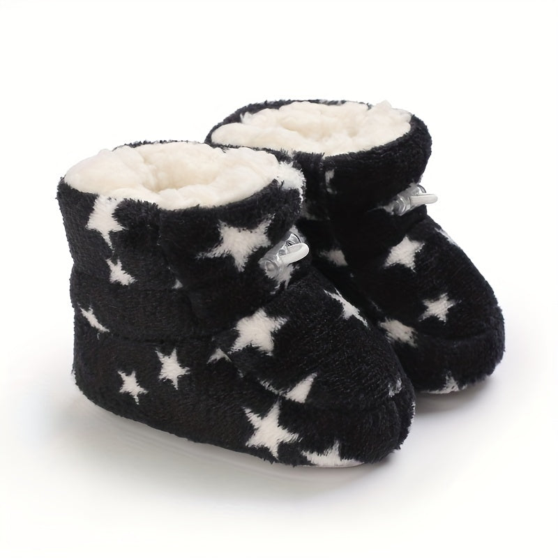 Soft Warm Fleece Boots for Baby Boys - Indoor Walking Winter Boots