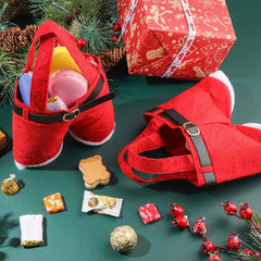 4pcs Christmas Candy Bags Santa Pants Wine Bag Portable Candy Gift Wrap