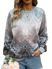 Women's Allover Print Pullover Sweatshirt