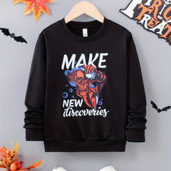 Funny Scientist Boys Sweatshirt Long Sleeve Crew Neck Top Kids Clothes