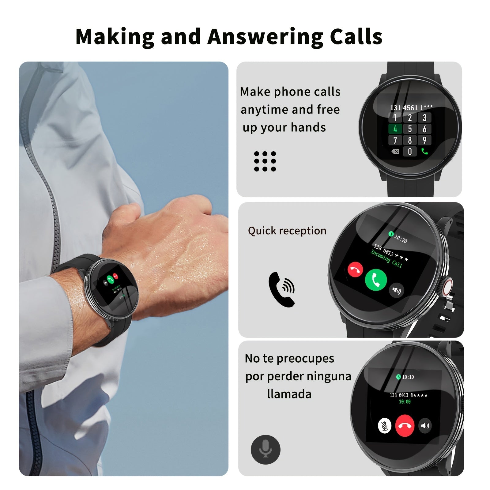 Sports Smart Watch with Call Answering Exercise Tracker