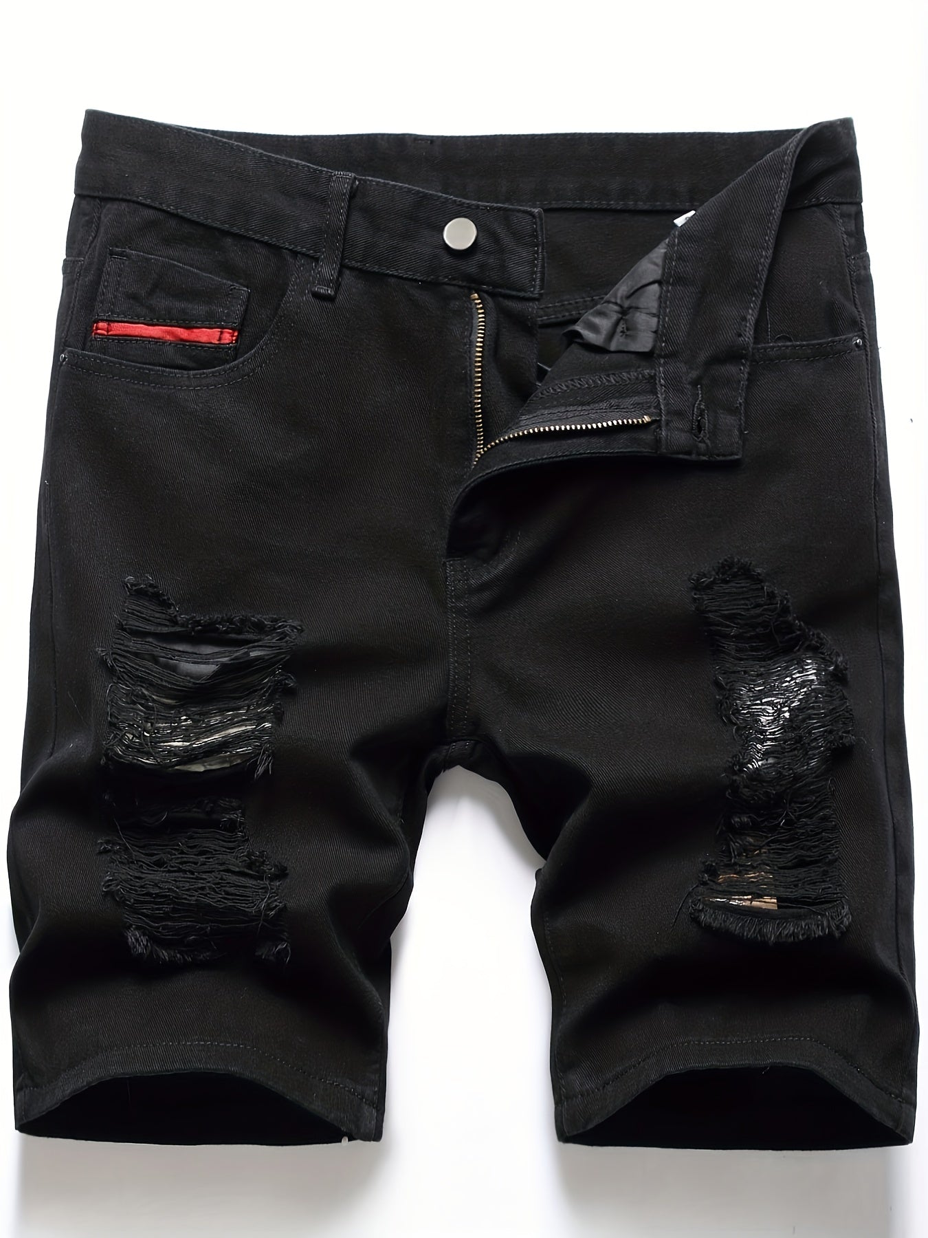 Men's Cotton Distressed Denim Shorts - Summer Street Style