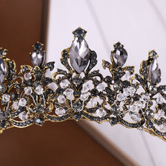 Vintage Rhinestone Crown Tiara Princess Birthday Cosplay Baroque Hair Accessory