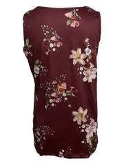 Floral Print Button Tank Top Sleeveless V Neck Tank Top