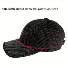 Men's Coldproof Baseball Cap with Ear Flap, Adjustable Outdoor Sports Hat